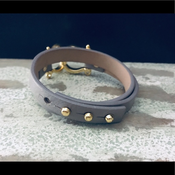 Rustic Cuff Gray Seaborne Leather Wrap - Picture 2 of 5